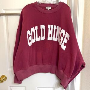 Gold Hinge Oversized Cropped Crewneck Sweatshirt Mulberry Size XL